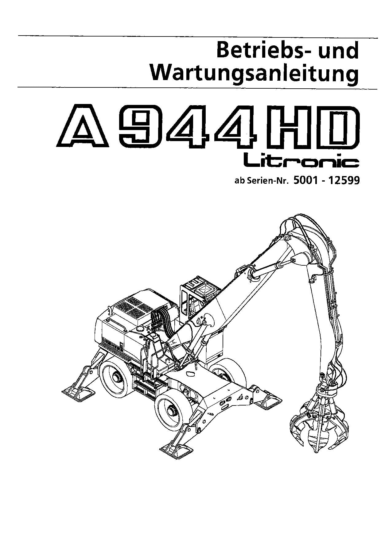 Liebherr A944 HD Litronic Hydraulikbagger Betriebsanleitung ser 5001