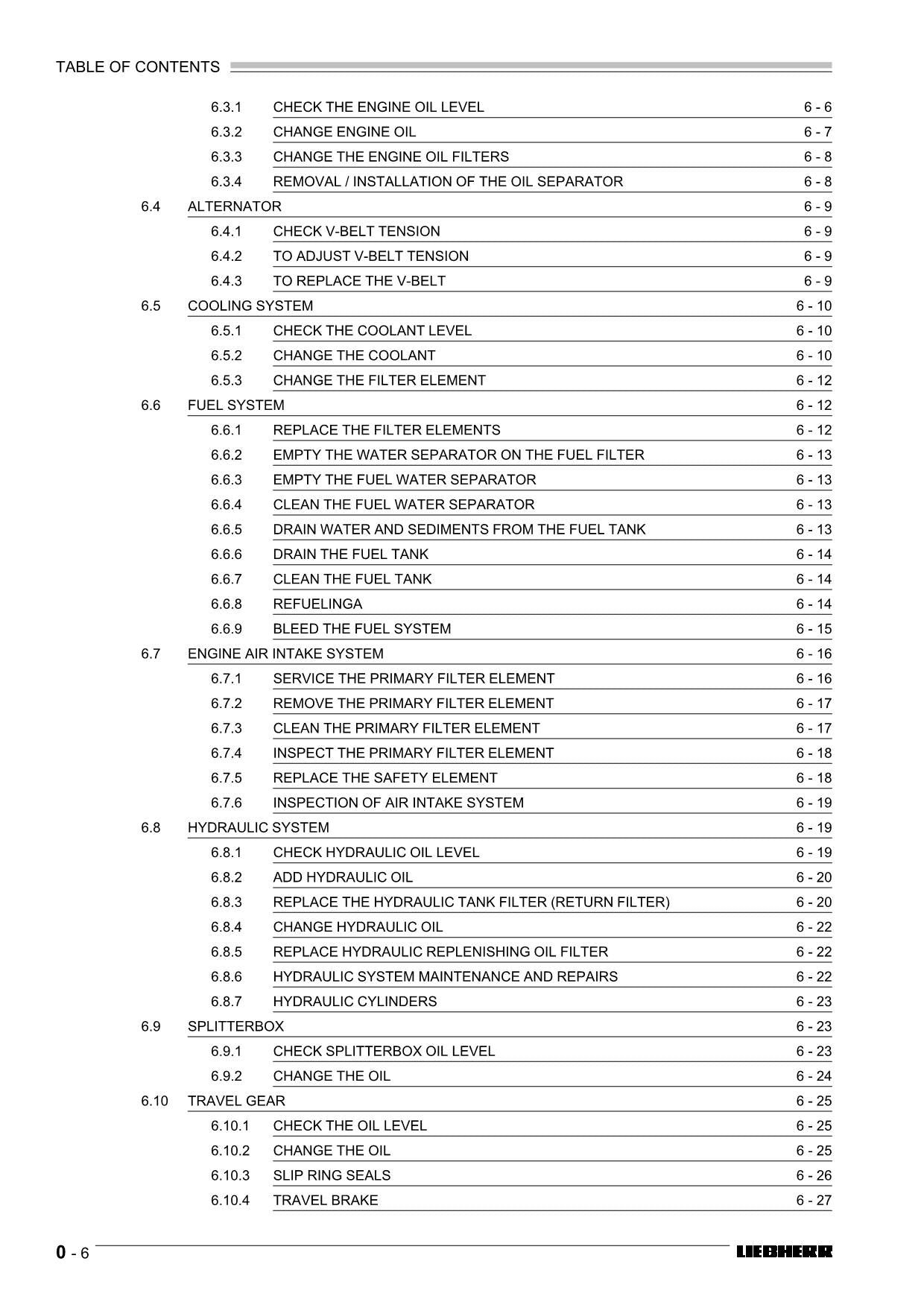 Liebherr RL52 Litronic Pipe Layer Operators manual