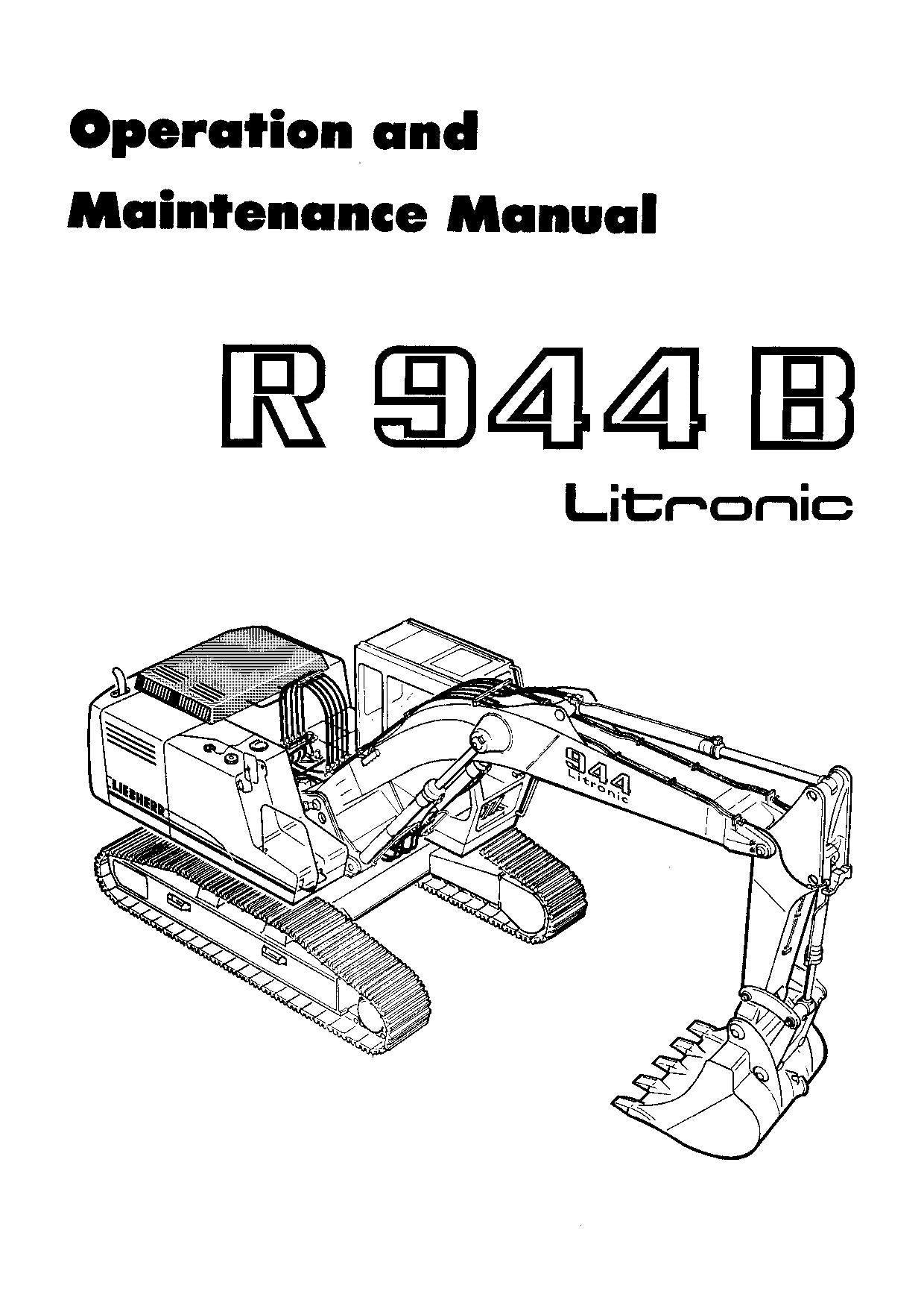 Manuel d'utilisation de la pelle Liebherr R944 B Litronic, numéro de série 14612