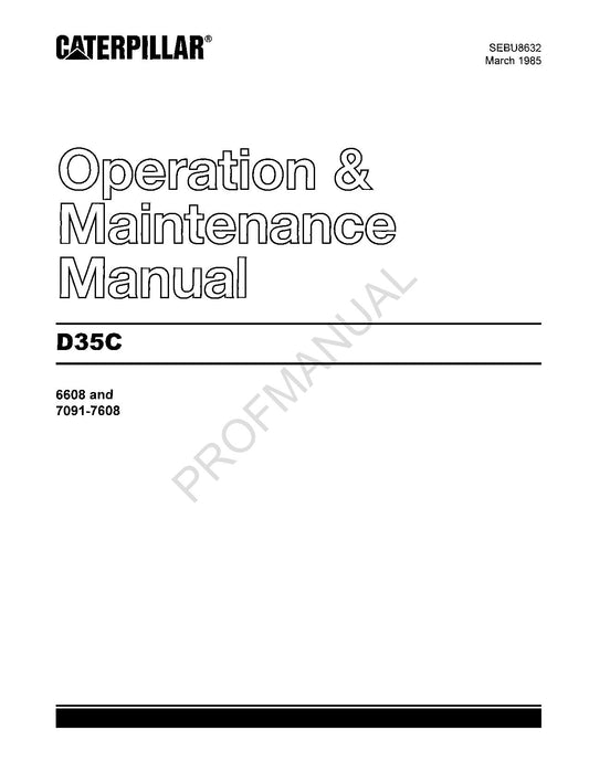 Wartungshandbuch für den Bediener des knickgelenkten Muldenkippers Caterpillar D35C