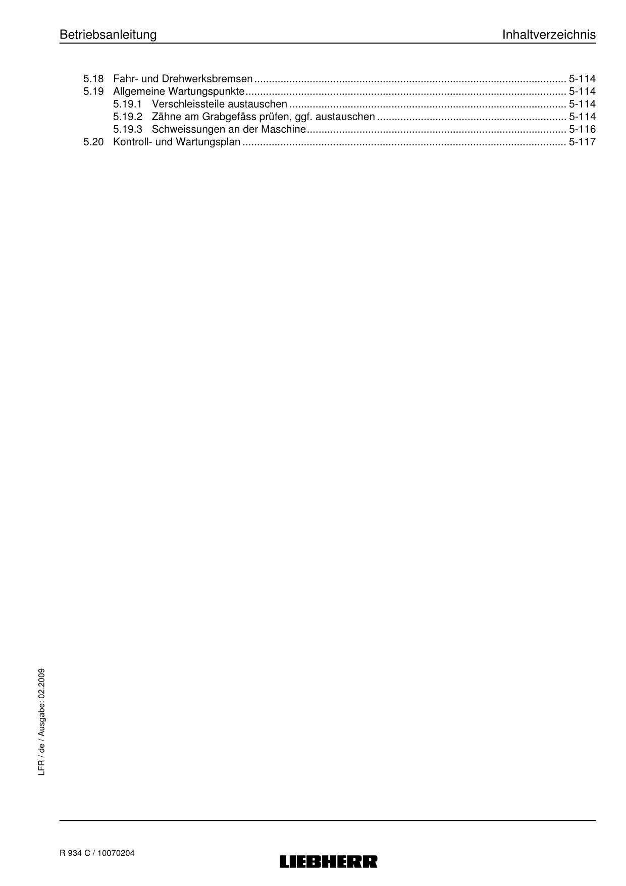 Liebherr R934 C Hydraulikbagger Manuel d'instructions