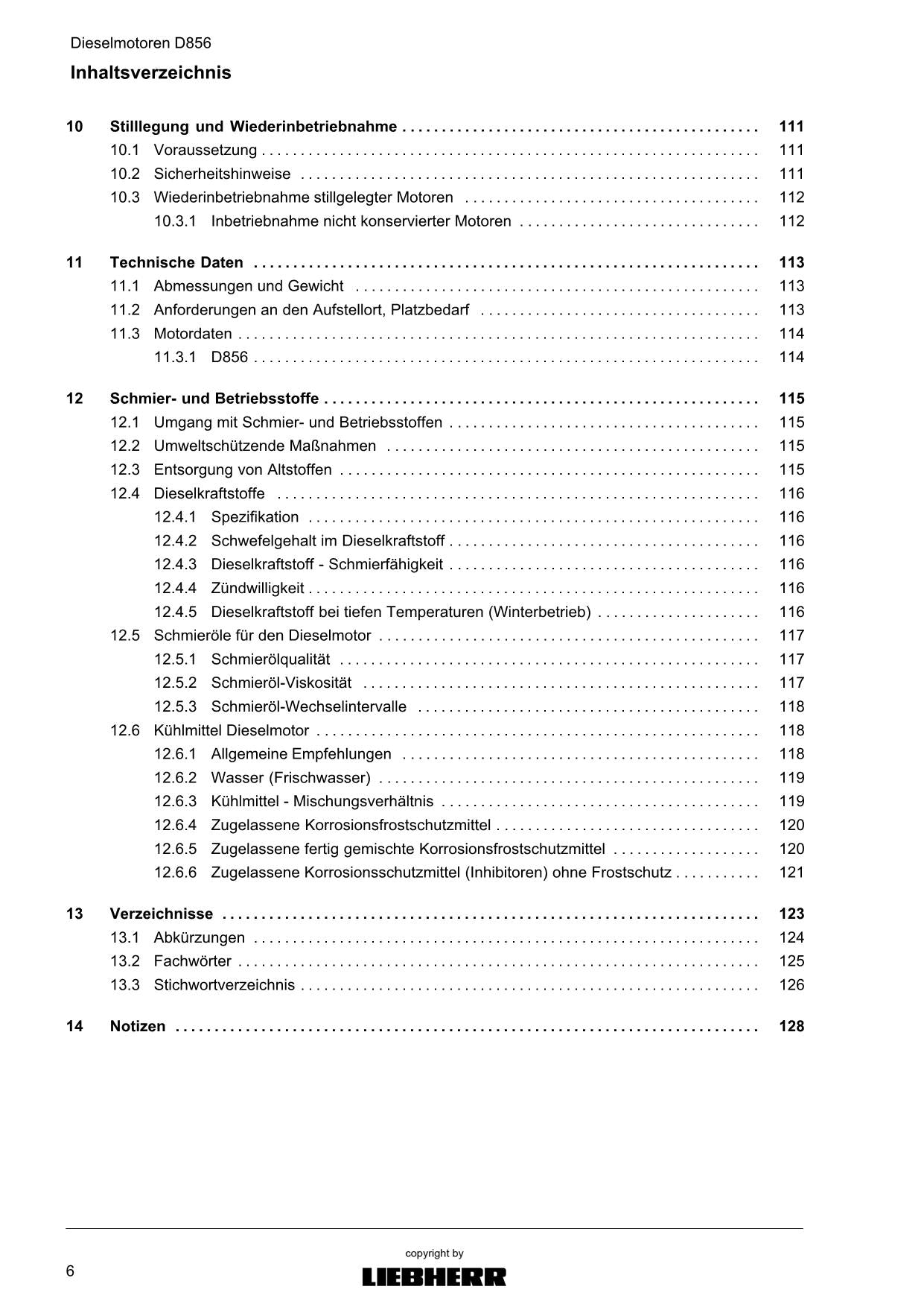 Liebherr D856 A7 SCR Moteur Diesel Manuel d'instructions