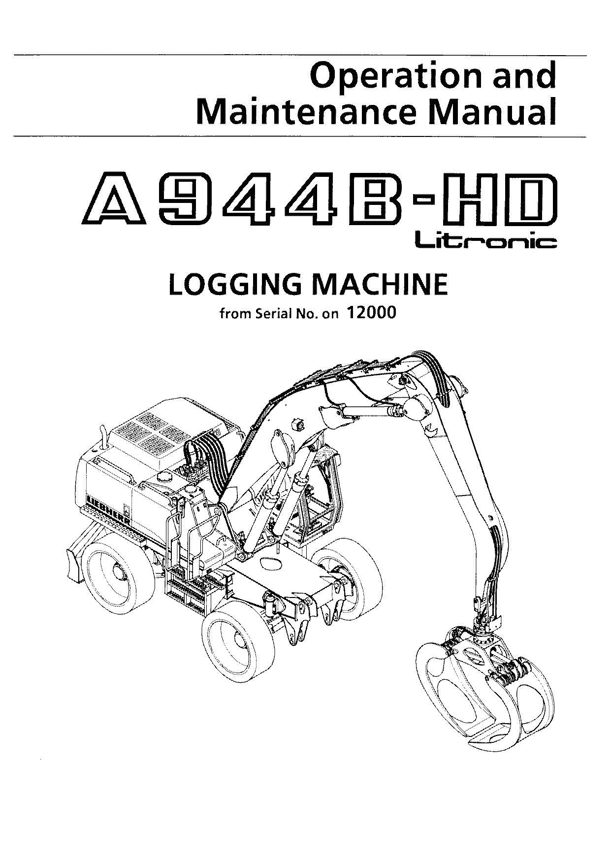 Liebherr A944 B-HD LITRONIC BAGGER HOLZBAUMASCHINE Bedienungsanleitung