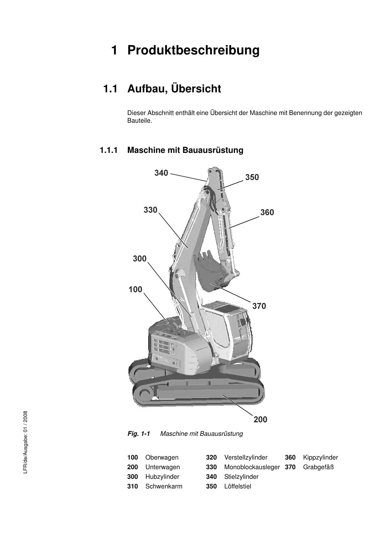 Liebherr R924 B Li. Compact Hydraulikbagger Umschlaggerät Betriebsanleitung