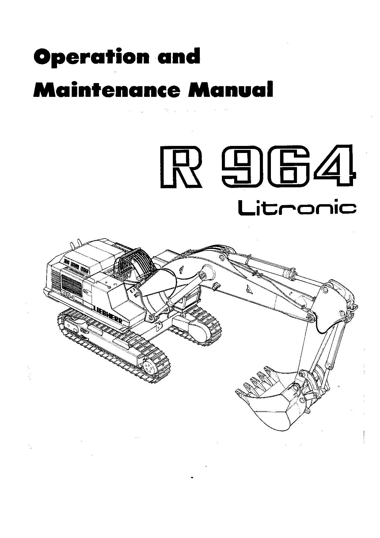 Liebherr R964 Litronic Excavator Operators manual