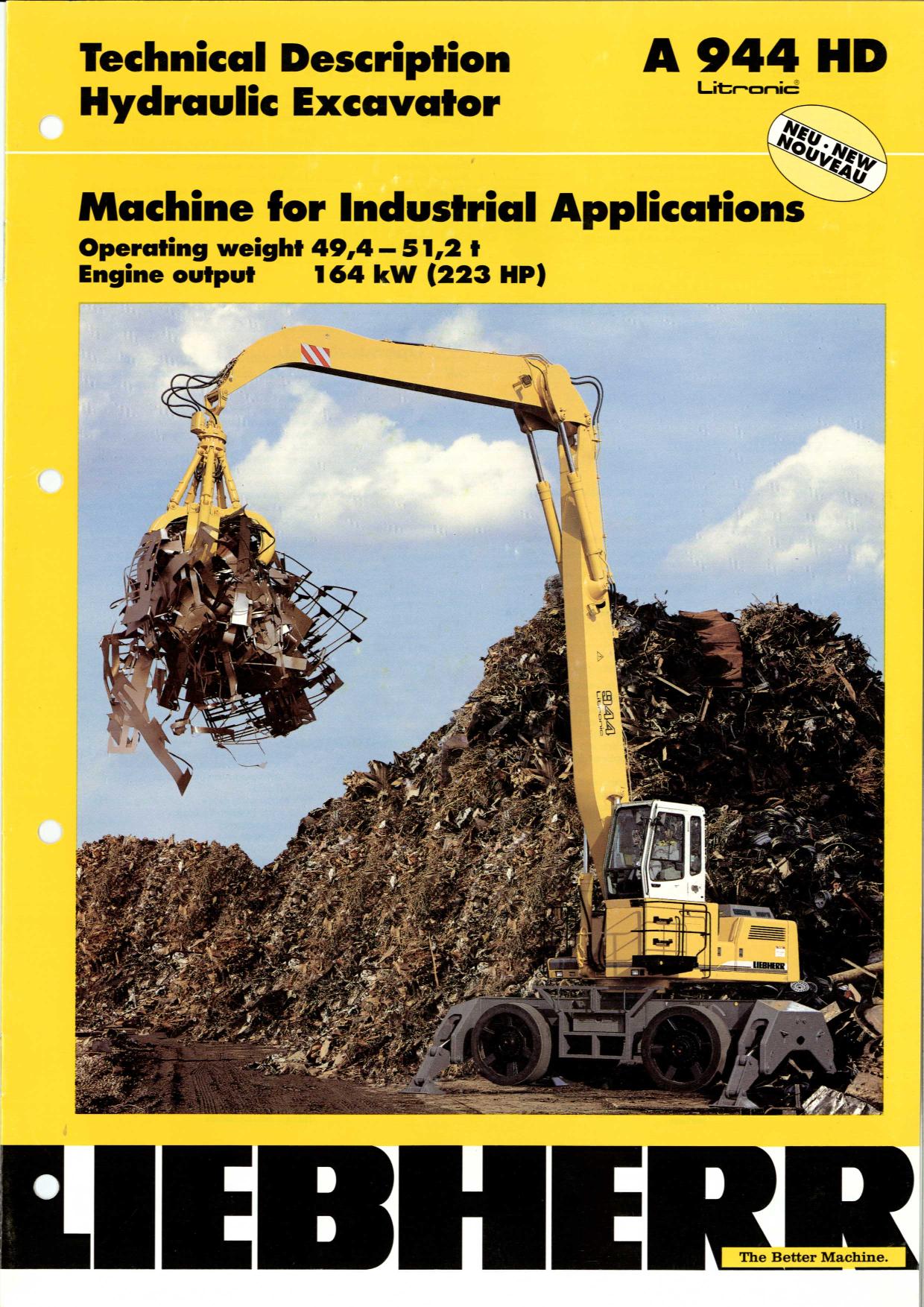 Liebherr A944 HD Litronic Excavator Operators manual