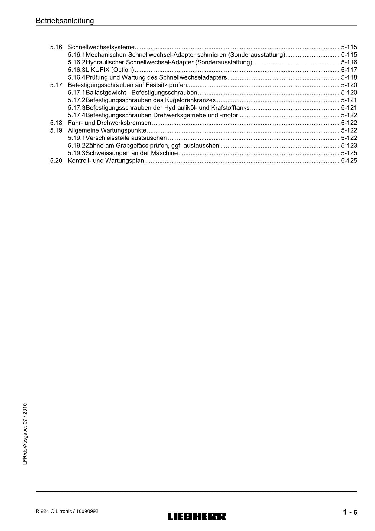 Liebherr R924 C Litronic Hydraulikbagger Manuel d'instructions