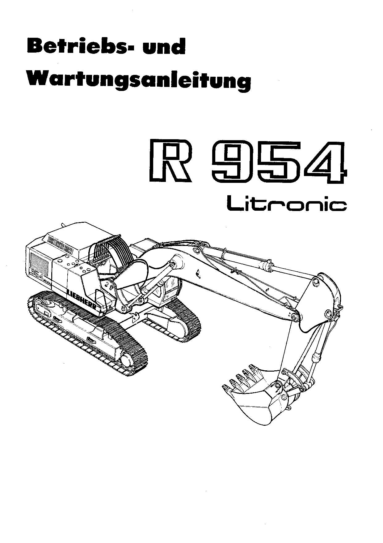 Liebherr R954 Litronic Hydraulikbagger Betriebsanleitung Wartungsanleitung 101