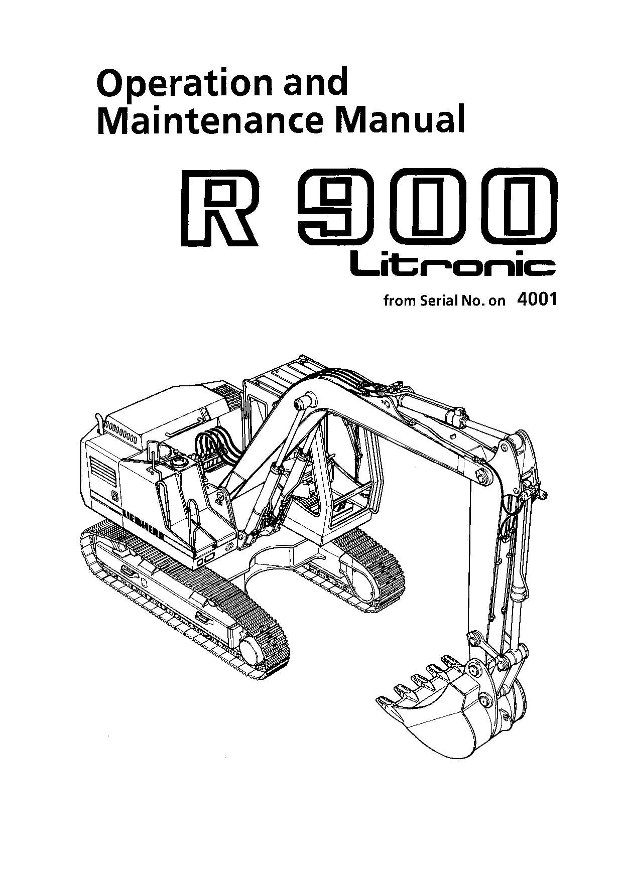 Liebherr R900 Litronic Bagger Bedienungsanleitung Serie 4001