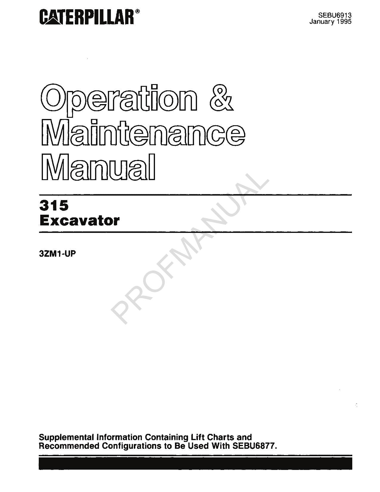 Wartungshandbuch für Caterpillar 315-Baggerbediener SEBU6913