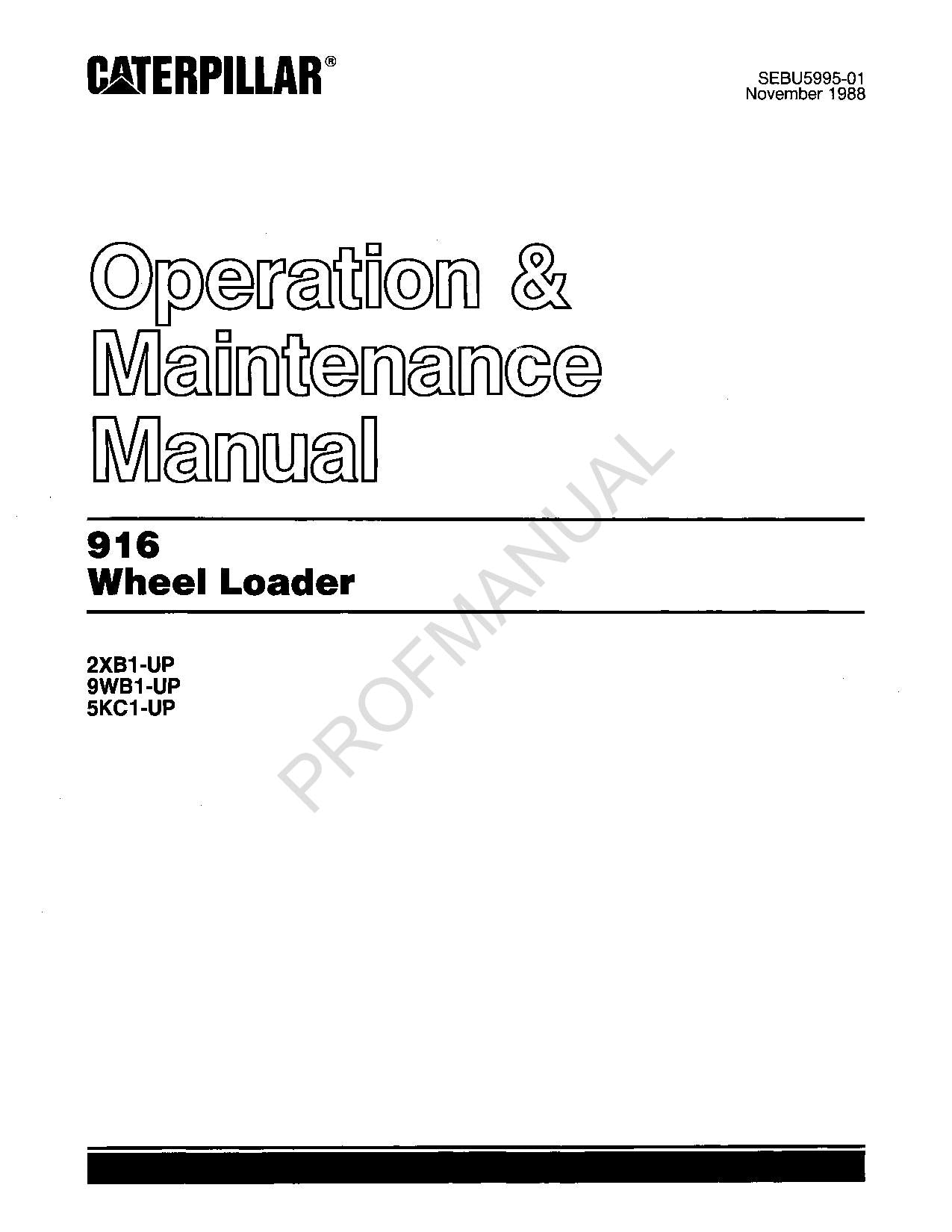 Wartungshandbuch für den Radlader Caterpillar 916