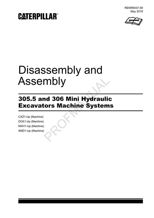 Manuel d'entretien de l'excavatrice Caterpillar 305.5 306 Démontage et assemblage