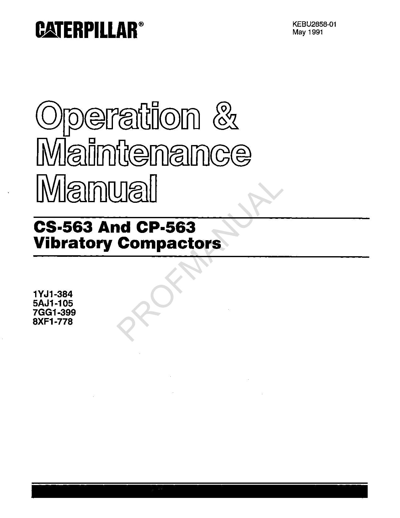 Manuel d'utilisation du compacteur vibrant Caterpillar CS 563 CP 563 KEBU2858