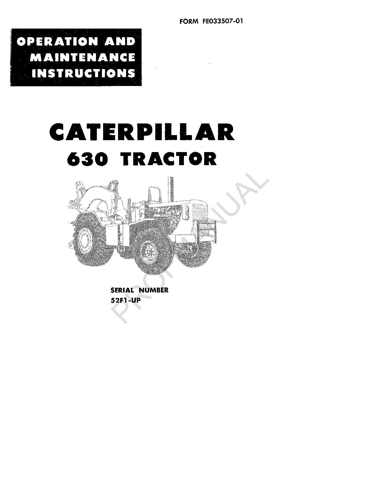 Manuel d'entretien du tracteur Caterpillar 630