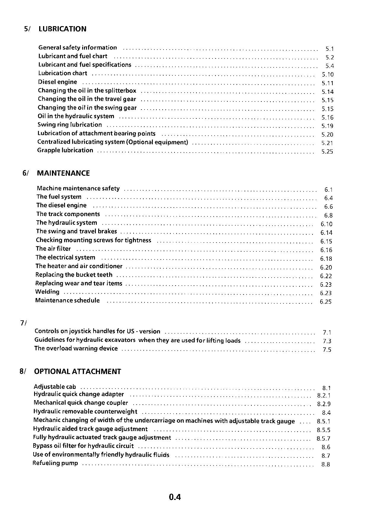 Liebherr R954 B Litronic Excavator Operators manual serial 5259