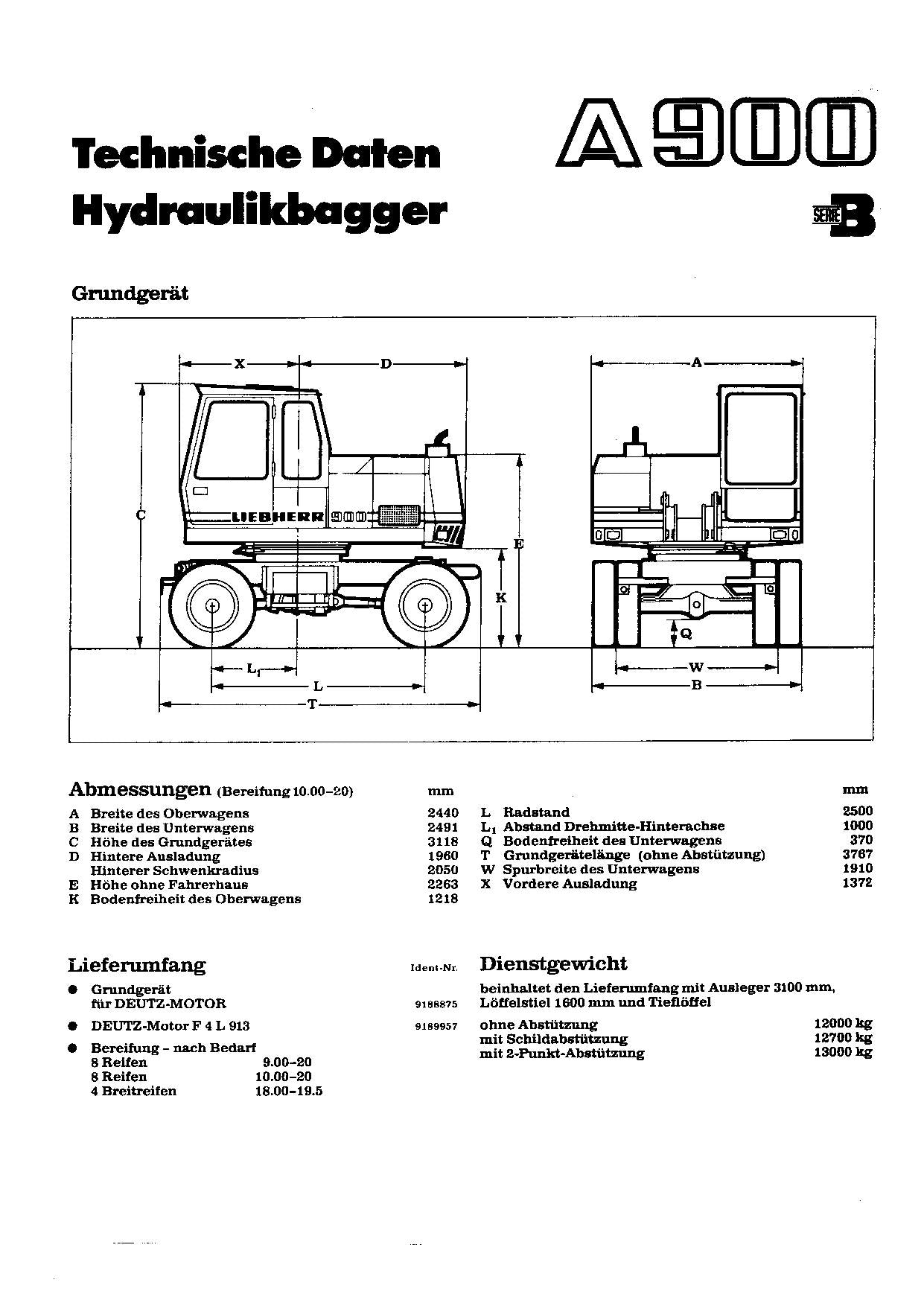 Liebherr A900 B Hydraulikbagger Betriebsanleitung