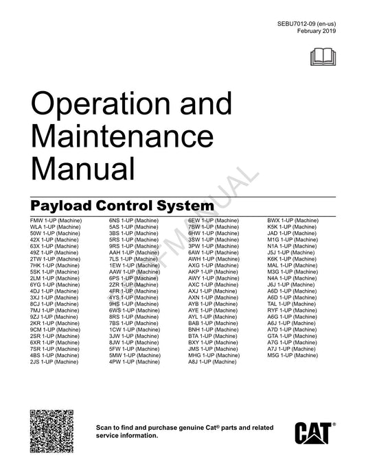 Caterpillar Payload Control System Operators Maintenance Manual SEBU7012