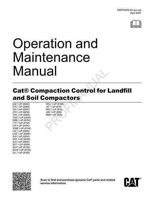 Manuel d'utilisation du compacteur de sol pour décharge Caterpillar