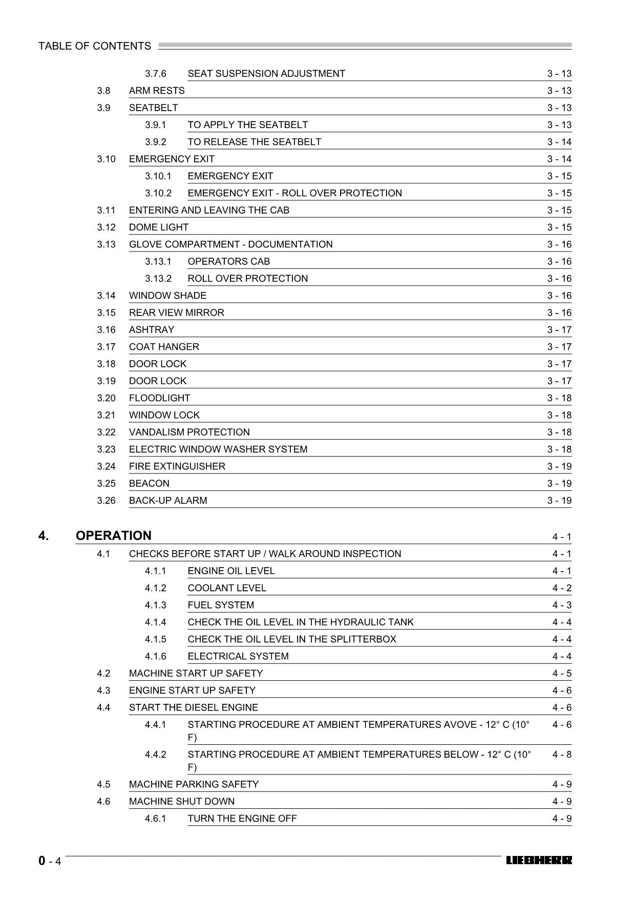 Liebherr RL42 B Litronic Pipe Layer Operators manual