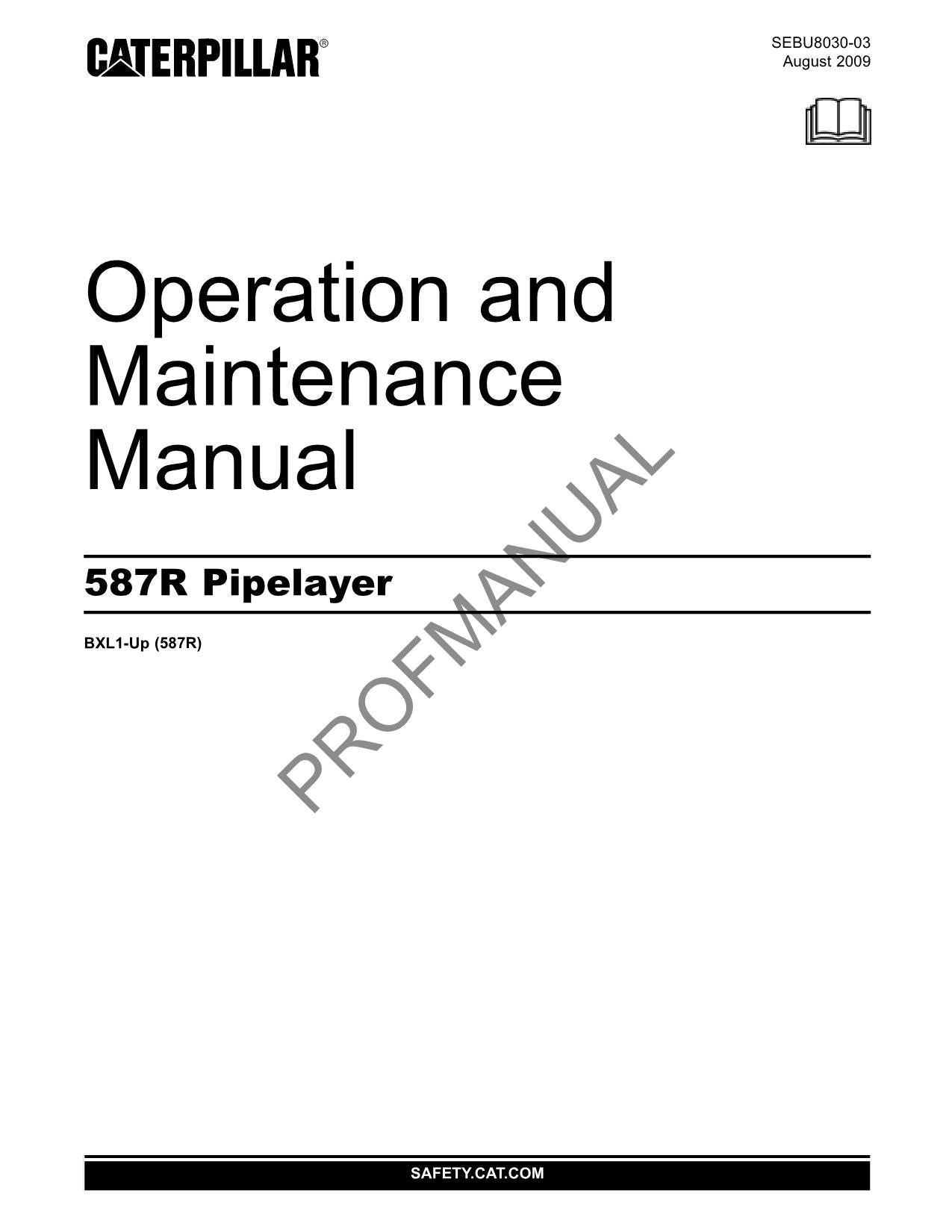 Wartungshandbuch für Rohrleger Caterpillar 587R