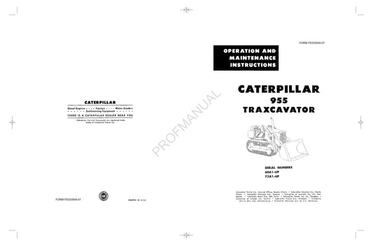 Manuel d'entretien et de maintenance du Caterpillar 955 Traxcavator FE033504