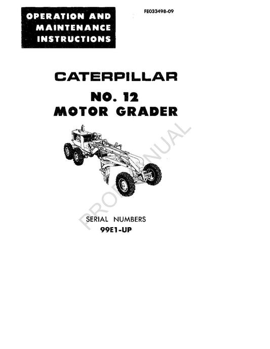 Wartungshandbuch für den Bediener des Motorgraders Caterpillar 12 FE033498-09