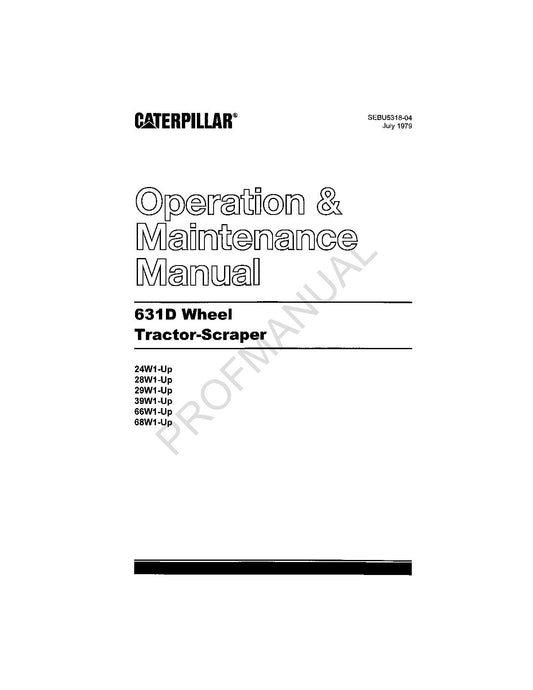 Caterpillar 631D Wheel Tractor Scraper Operators Maintenance Manual SEBU5318