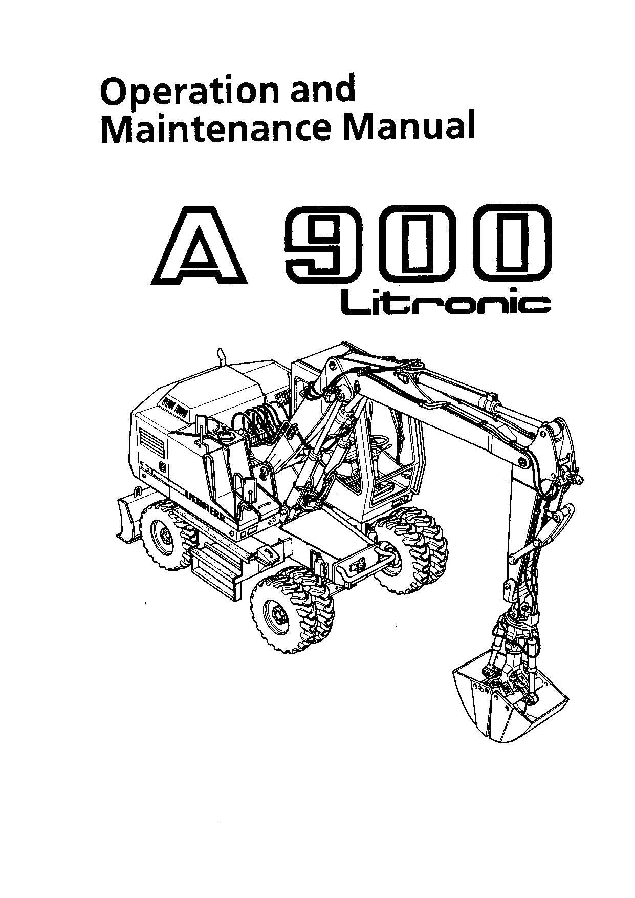 Manuel d'utilisation de la pelle Liebherr A900 Litronic série 101