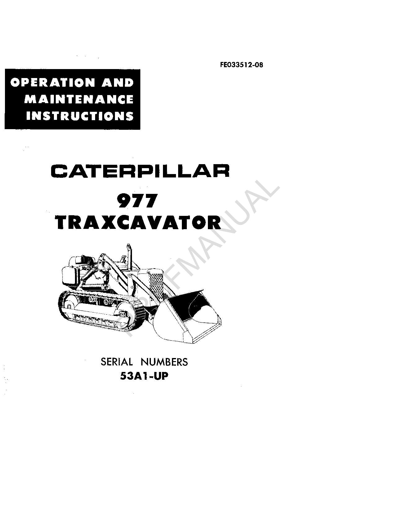 Manuel d'entretien et de maintenance du Caterpillar 977 Traxcavator 00033512FR