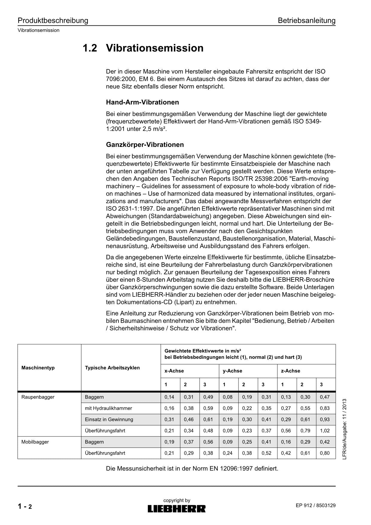 Liebherr EP912 Hydraulikbagger Manuel d'instructions