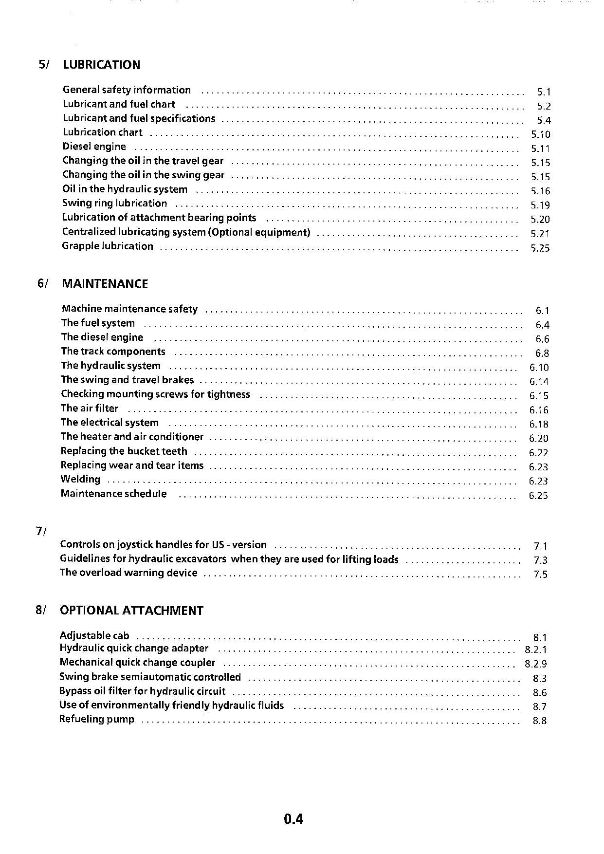 Liebherr R904 Litronic Excavator Operators manual serial 6370