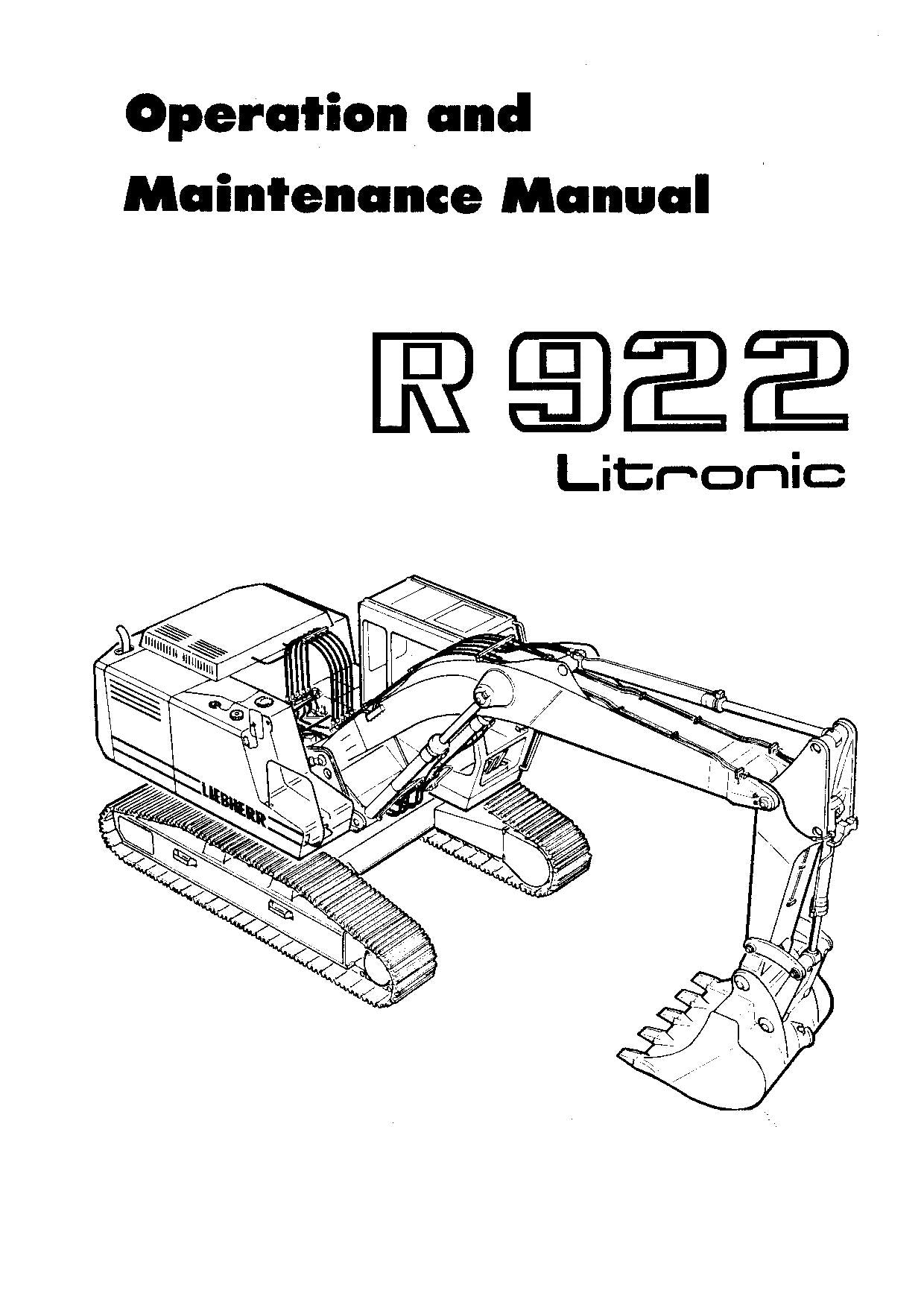 Liebherr R922 Litronic Bagger Bedienungsanleitung Serie 101