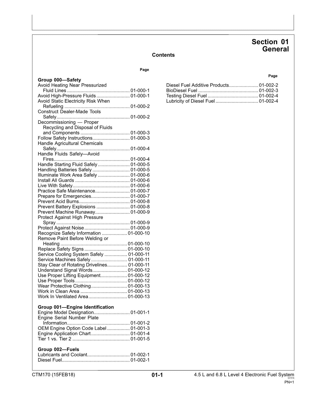 John Deere PowerTech TM 4.5 L 6.8 L OEM Engine Fuel System REPAIR SERVICE MANUAL