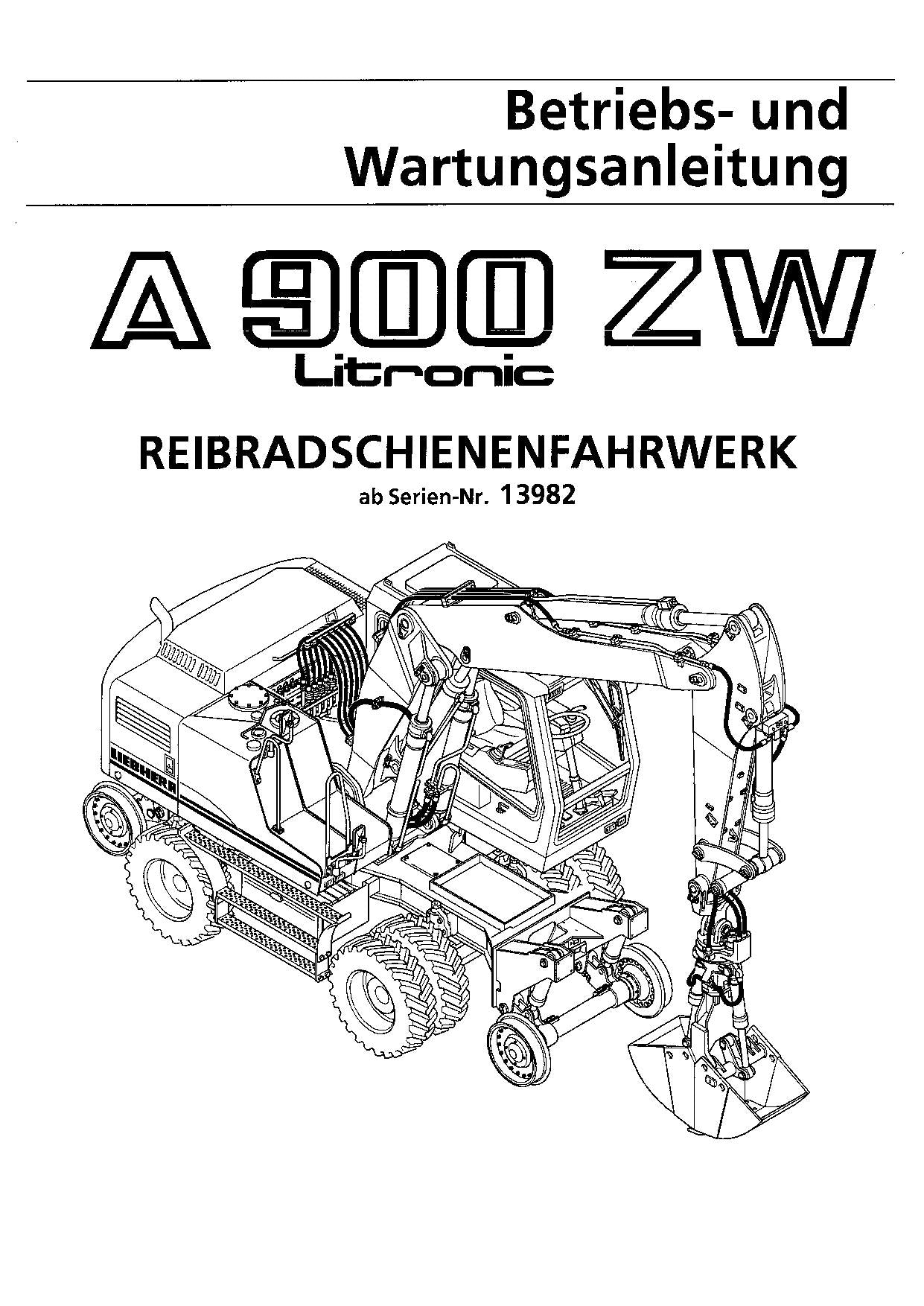 Liebherr A900 ZW Litronic Hydraulikbagger Betriebsanleitung 8718962