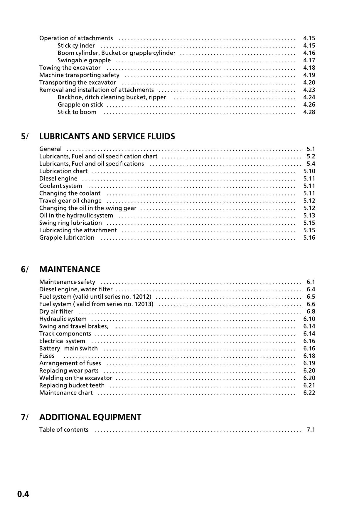 Liebherr R312 Excavator Operators manual