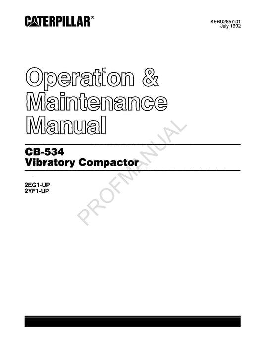 Caterpillar CB 534 Vibratory Compactor Operators Maintenance Manual