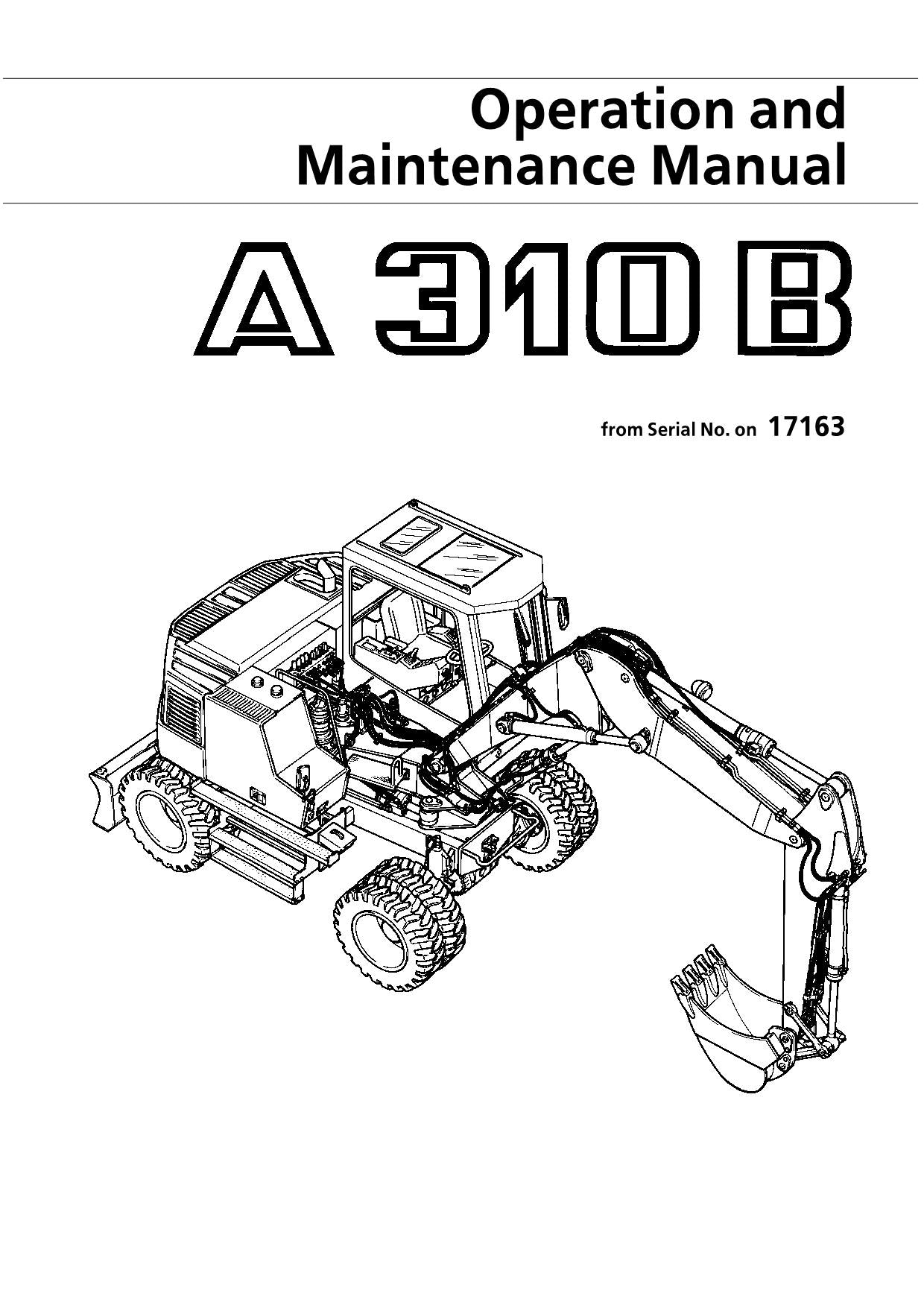 Liebherr A310B Excavator  Operators manual