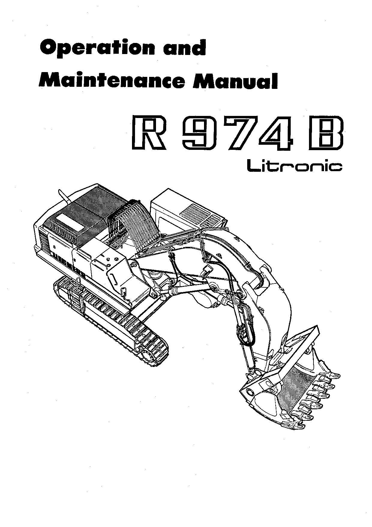 Liebherr R974 B Litronic Excavator Operators manual serial 9079