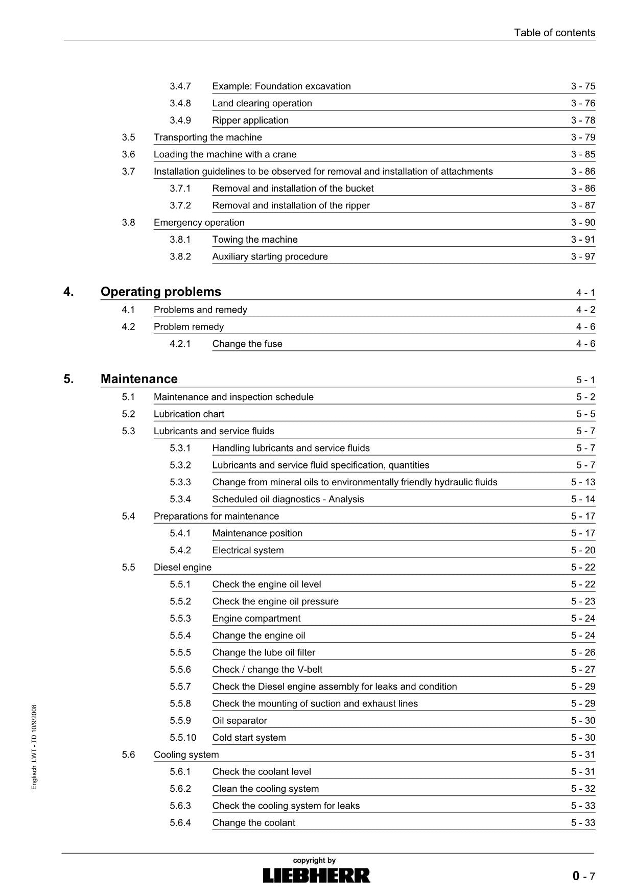 Liebherr LR614 Litronic CRAWLER LOADER Operators manual 9085067 serial 6355