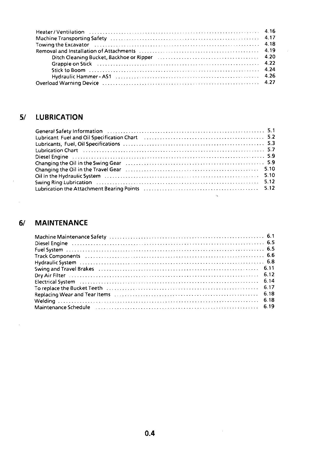 Liebherr R310 Excavator Operators manual