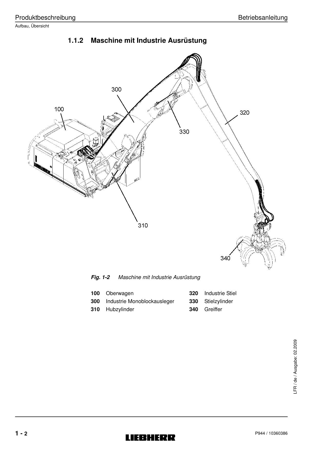 Liebherr P944 Hydraulikbagger Manuel d'instructions