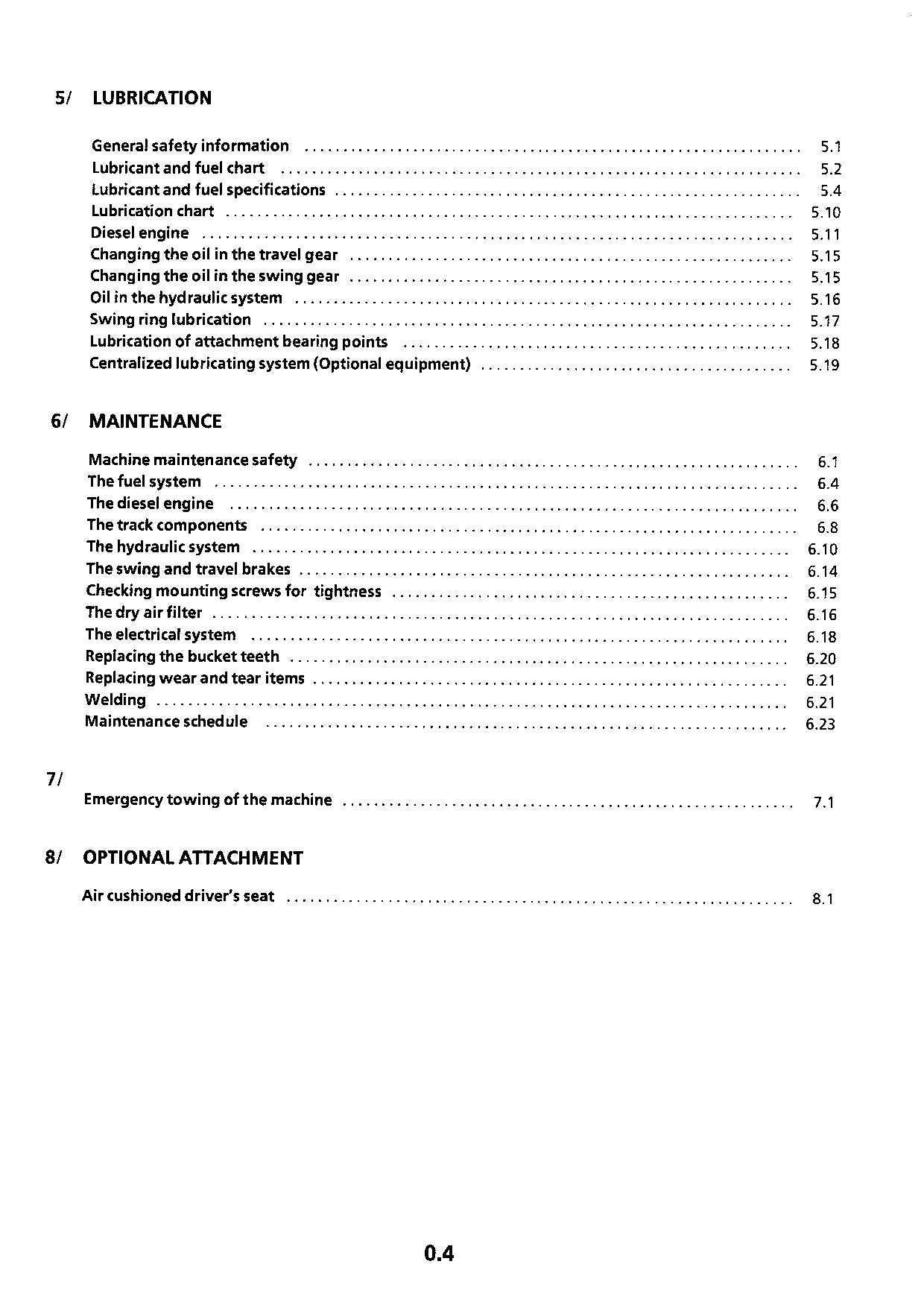 Liebherr R912 Tunnel Excavator Operators manual