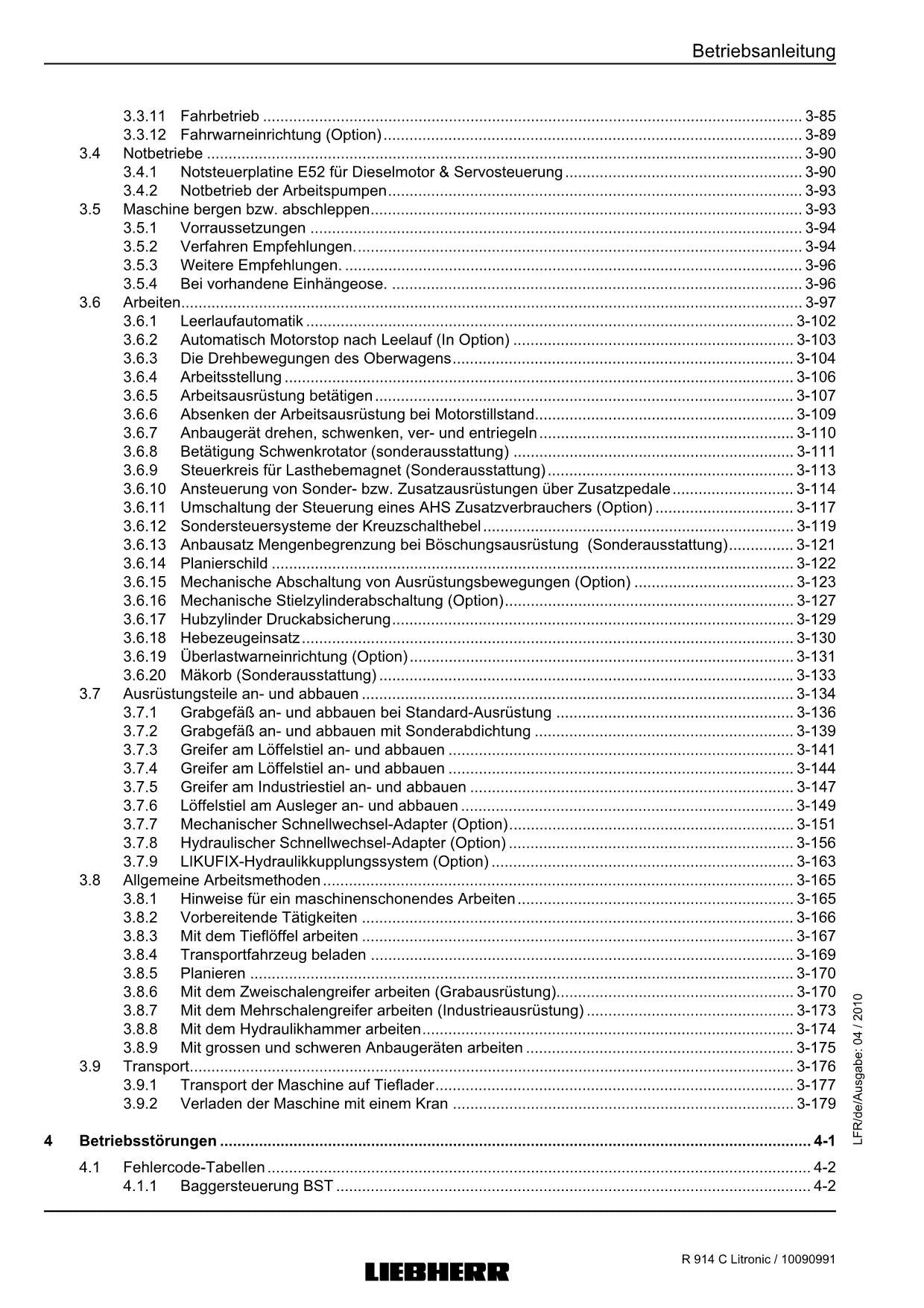 Liebherr R914 C Litronic Hydraulikbagger Betriebsanleitung