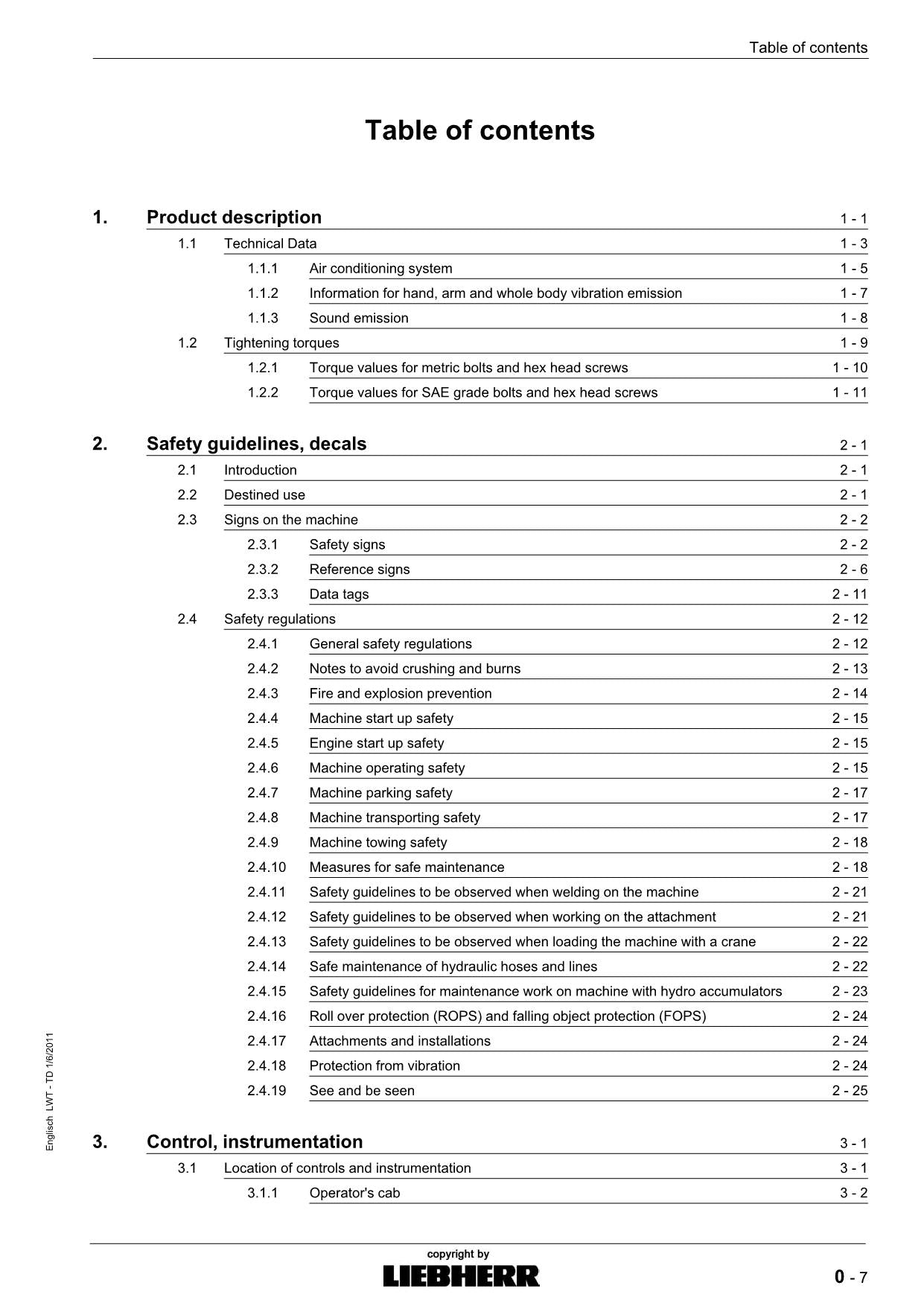 Liebherr PR714 Litronic Dozer Operators manual ser 150490