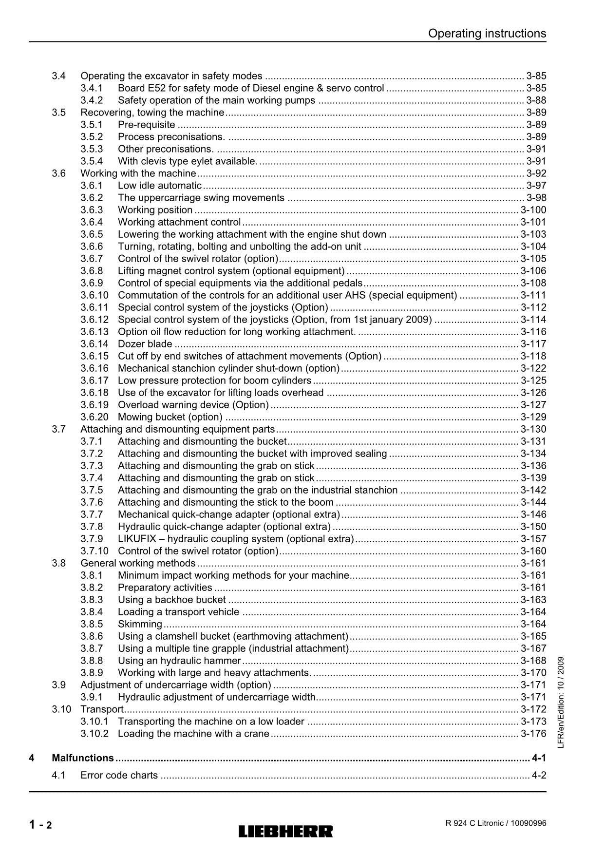 Liebherr R924 C Litronic Excavator Operators manual serial 2308