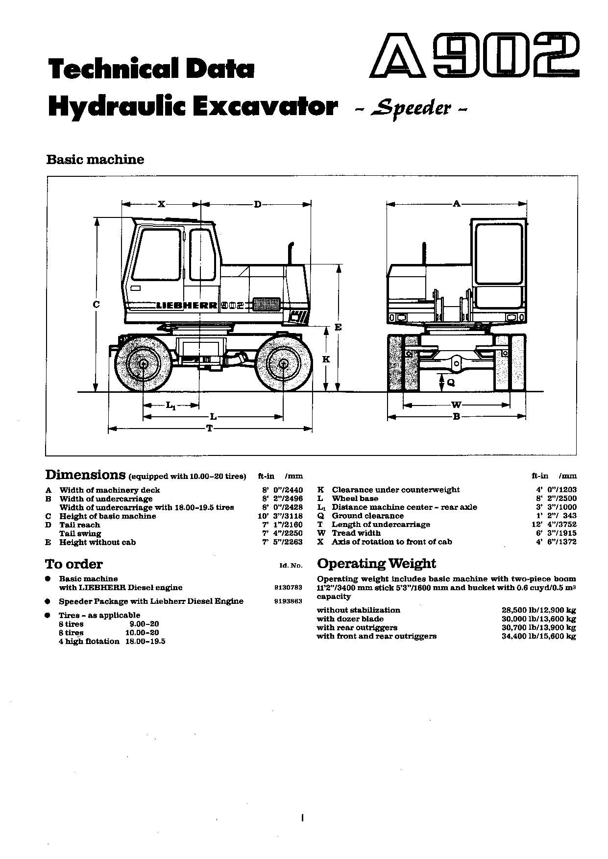 Liebherr A902 Speeder Excavator Operators manual