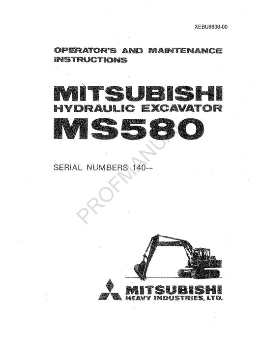 Caterpillar MS580 Hydraulic Excavator Mitsubishi Operators Manual