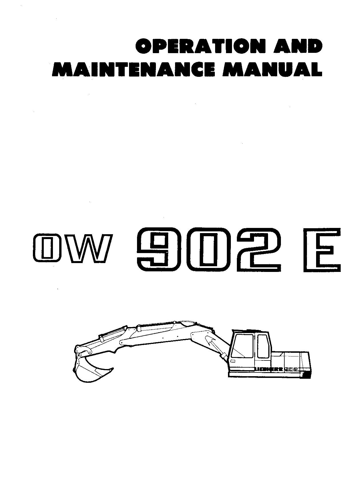 Liebherr OW902 E Excavator Operators manual