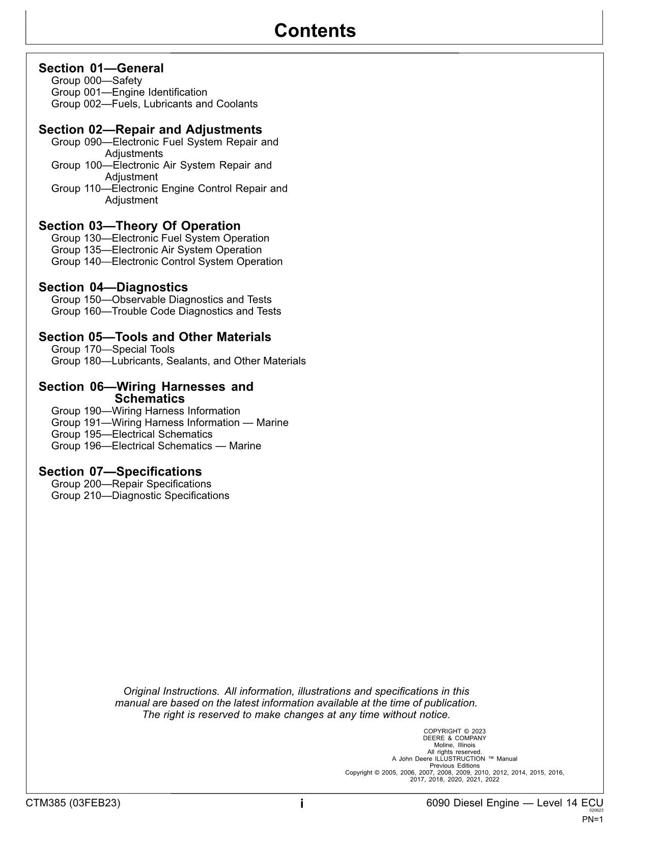 John Deere 6090 Diesel Engine Fuel System REPAIR SERVICE TECHNICAL MANUAL CTM385