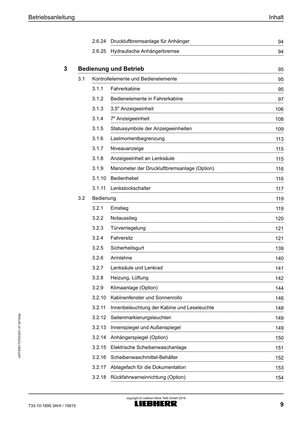 Liebherr T33-10 3AS_05FS Teleskoplader Betriebsanleitung